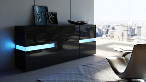 Sideboard "Flow" in Black High Gloss