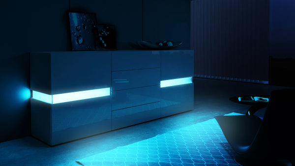 Sideboard "Flow" in Black High Gloss