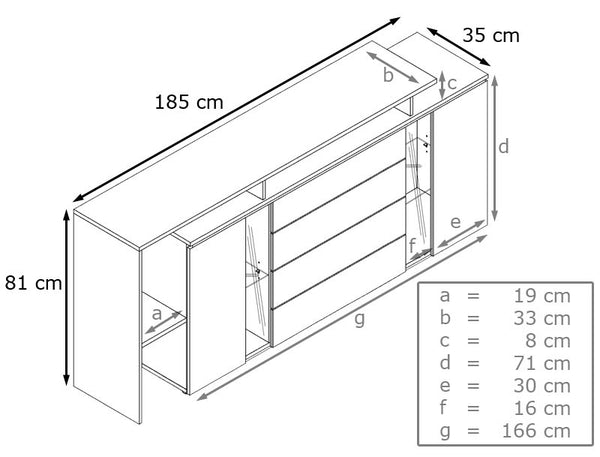 Sideboard "Lissabon V2" in White Matt / White High Gloss