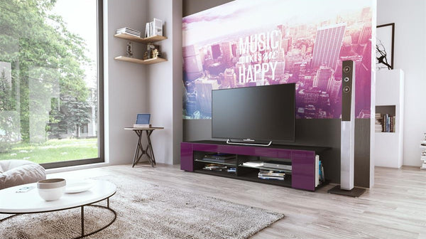 TV Stand "Movie" in Black Matt / Various Color Fronts