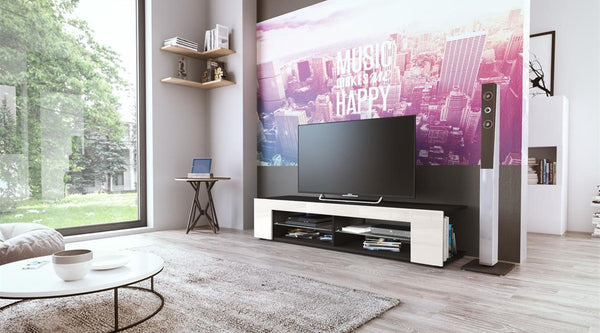 TV Stand "Movie" in Black Matt / Various Color Fronts