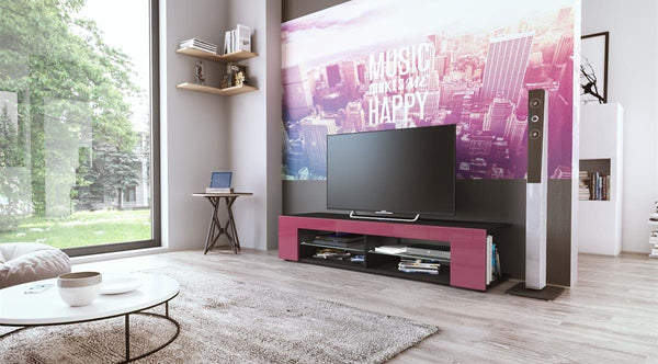 TV Stand "Movie" in Black Matt / Various Color Fronts