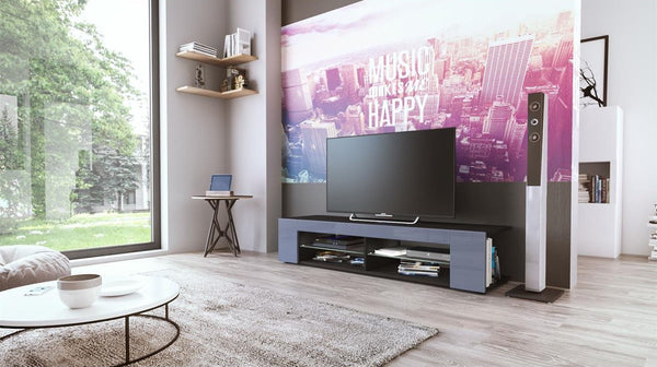 TV Stand "Movie" in Black Matt / Various Color Fronts