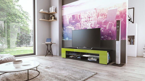 TV Stand "Movie" in Black Matt / Various Color Fronts