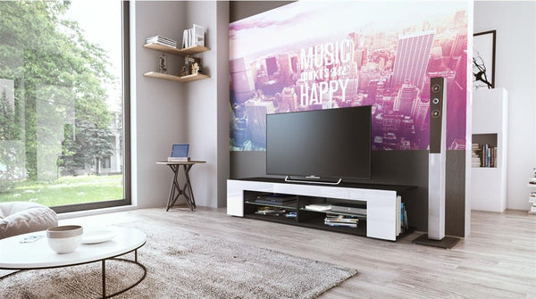 TV Stand "Movie" in Black Matt / Various Color Fronts