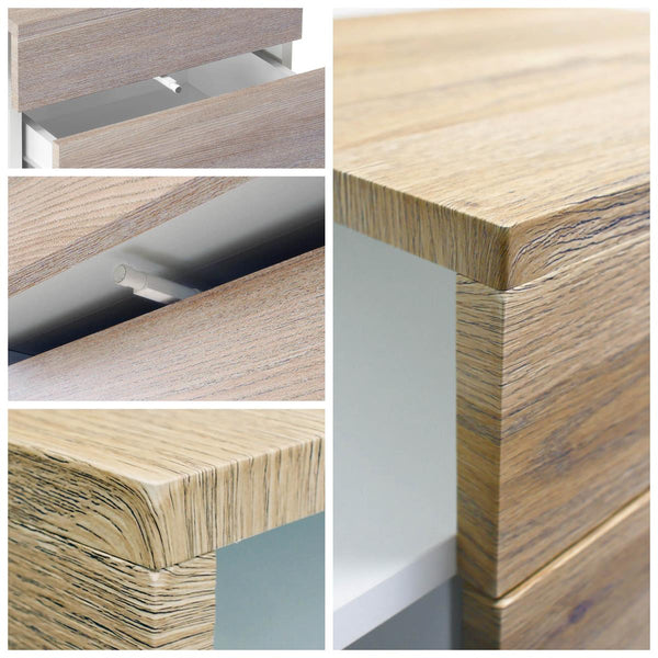 Nightstand Cabinet "Queen" in White Matt / Various Front Color