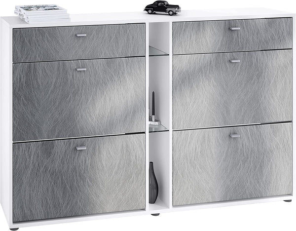 Shoe Cabinet Today in White with different color Fronts