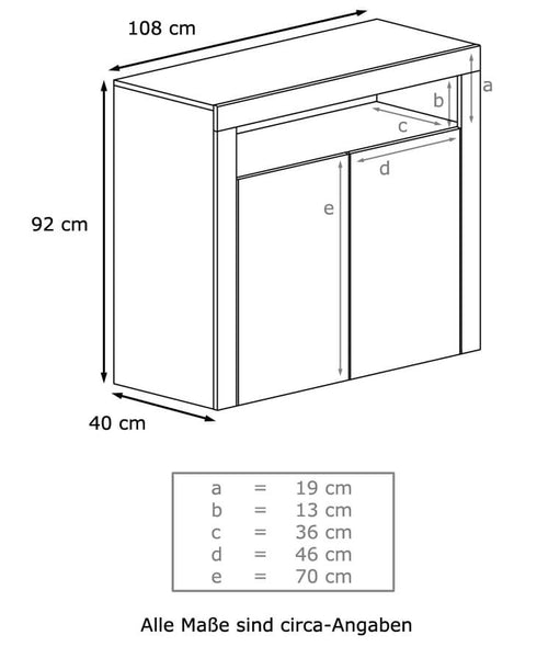 Storage Unit "Valencia" - in White / Various Front Colors
